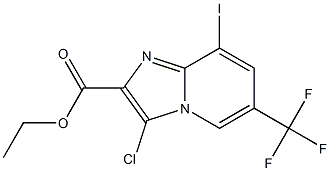 3-Chloro-8-iodo-6-trifluoromethyl-imidazo[1,2-a]pyridine-2-carboxylic acid ethyl ester Struktur