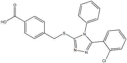 4-(((5-(2-chlorophenyl)-4-phenyl-4H-1,2,4-triazol-3-yl)thio)methyl)benzoic acid Struktur