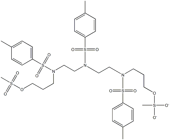 4,7,10-TRIS[(4-METHYLPHENYL)SULFONYL]-15,15-DIOXIDO-14-OXA-15-THIA-4,7,10-TRIAZAHEXADEC-1-YL METHANESULFONATE Struktur