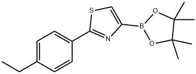 2-(4-Ethylphenyl)thiazole-4-boronic acid pinacol ester Struktur