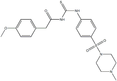 2-(4-methoxyphenyl)-N-[({4-[(4-methyl-1-piperazinyl)sulfonyl]phenyl}amino)carbonothioyl]acetamide Struktur