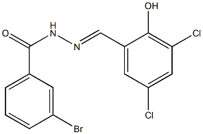 3-bromo-N'-(3,5-dichloro-2-hydroxybenzylidene)benzohydrazide Struktur