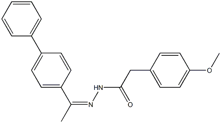 N'-[1-(4-biphenylyl)ethylidene]-2-(4-methoxyphenyl)acetohydrazide Struktur