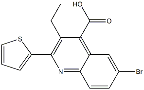 6-bromo-3-ethyl-2-(thiophen-2-yl)quinoline-4-carboxylic acid Struktur