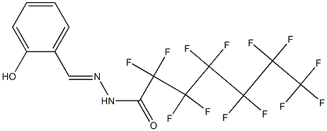 (E)-2,2,3,3,4,4,5,5,6,6,7,7,7-tridecafluoro-N'-(2-hydroxybenzylidene)heptanehydrazide Struktur