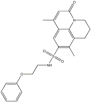 7,10-dimethyl-5-oxo-N-(2-phenoxyethyl)-1,2,3,5-tetrahydropyrido[3,2,1-ij]quinoline-9-sulfonamide Struktur