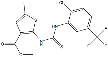 methyl 2-(3-(2-chloro-5-(trifluoromethyl)phenyl)thioureido)-5-methylthiophene-3-carboxylate Struktur