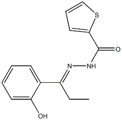 (E)-N'-(1-(2-hydroxyphenyl)propylidene)thiophene-2-carbohydrazide Struktur