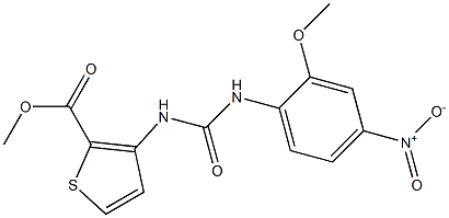 methyl 3-(3-(2-methoxy-4-nitrophenyl)ureido)thiophene-2-carboxylate Struktur