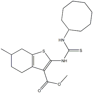 methyl 2-(3-cyclooctylthioureido)-6-methyl-4,5,6,7-tetrahydrobenzo[b]thiophene-3-carboxylate Struktur