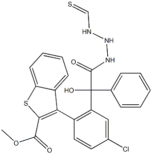 methyl 3-chloro-6-(2-(2-hydroxy-2,2-diphenylacetyl)hydrazinecarbothioamido)benzo[b]thiophene-2-carboxylate Struktur