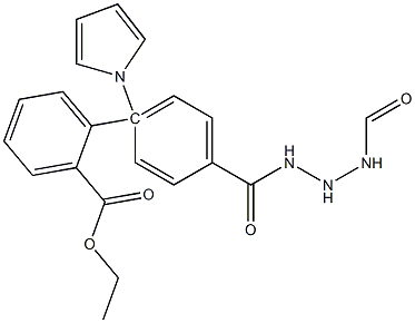 ethyl 4-(2-(4-(1H-pyrrol-1-yl)benzoyl)hydrazinecarboxamido)benzoate Structure