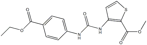 methyl 3-(3-(4-(ethoxycarbonyl)phenyl)ureido)thiophene-2-carboxylate Struktur