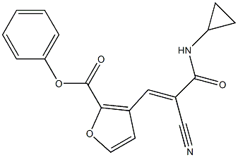 (E)-3-(2-cyano-3-(cyclopropylamino)-3-oxoprop-1-en-1-yl)phenyl furan-2-carboxylate Struktur