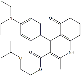 2-isopropoxyethyl 4-(4-(diethylamino)phenyl)-2-methyl-5-oxo-1,4,5,6,7,8-hexahydroquinoline-3-carboxylate Struktur