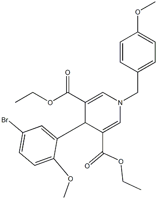 diethyl 4-(5-bromo-2-methoxyphenyl)-1-(4-methoxybenzyl)-1,4-dihydropyridine-3,5-dicarboxylate Struktur