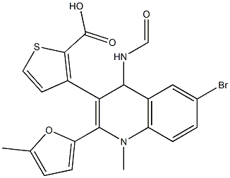 methyl 3-(6-bromo-2-(5-methylfuran-2-yl)quinoline-4-carboxamido)thiophene-2-carboxylate Struktur