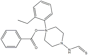 ethyl 4-(4-(2-hydroxyphenyl)piperazine-1-carbothioamido)benzoate Struktur