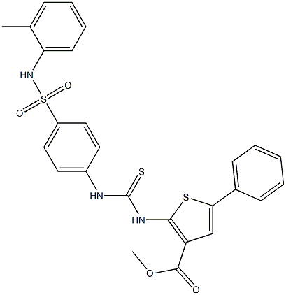 methyl 5-phenyl-2-(3-(4-(N-(o-tolyl)sulfamoyl)phenyl)thioureido)thiophene-3-carboxylate Struktur