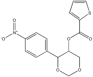 4-(4-nitrophenyl)-1,3-dioxan-5-yl thiophene-2-carboxylate Struktur