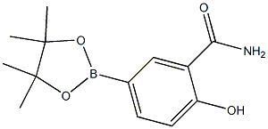 2-hydroxy-5-(4,4,5,5-tetramethyl-1,3,2-dioxaborolan-2-yl)benzamide Struktur