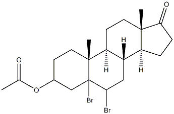 3-Acetoxy-5,6-dibromoandrostan-17-one Struktur