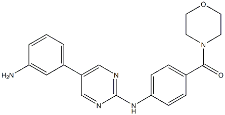 (4-(5-(3-aminophenyl)pyrimidin-2-ylamino)phenyl)(morpholino)methanone Struktur