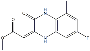 (E)-methyl 2-(7-fluoro-5-methyl-3-oxo-3,4-dihydroquinoxalin-2(1H)-ylidene)acetate Struktur