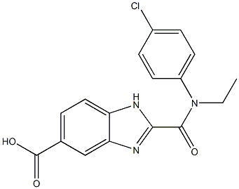 2-((4-chlorophenyl)(ethyl)carbamoyl)-1H-benzo[d]imidazole-5-carboxylic acid Struktur