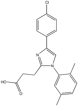 3-(4-(4-chlorophenyl)-1-(2,5-dimethylphenyl)-1H-imidazol-2-yl)propanoic acid Struktur