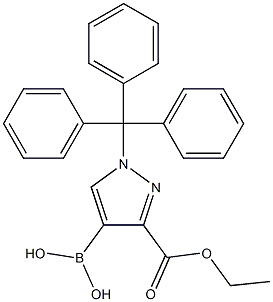 3-(ethoxycarbonyl)-1-trityl-1H-pyrazol-4-ylboronic acid Struktur