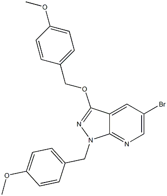 5-bromo-1-(4-methoxybenzyl)-3-(4-methoxybenzyloxy)-1H-pyrazolo[3,4-b]pyridine Struktur