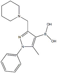 5-methyl-1-phenyl-3-(piperidin-1-ylmethyl)-1H-pyrazol-4-ylboronic acid Struktur