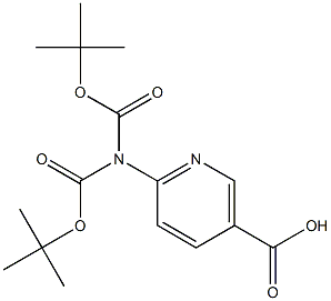 6-(bis(tert-butoxycarbonyl)amino)nicotinic acid Struktur