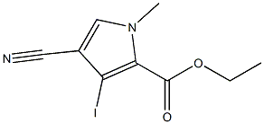 ethyl 4-cyano-3-iodo-1-methyl-1H-pyrrole-2-carboxylate Struktur