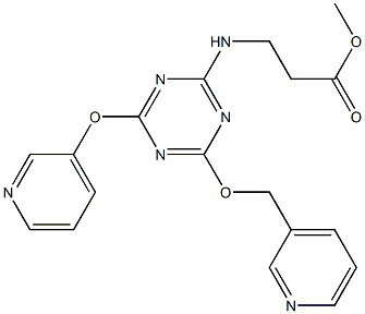 methyl 3-(4-(pyridin-3-ylmethoxy)-6-(pyridin-3-yloxy)-1,3,5-triazin-2-ylamino)propanoate Struktur