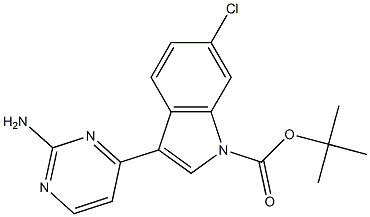 tert-butyl 3-(2-aminopyrimidin-4-yl)-6-chloro-1H-indole-1-carboxylate Struktur