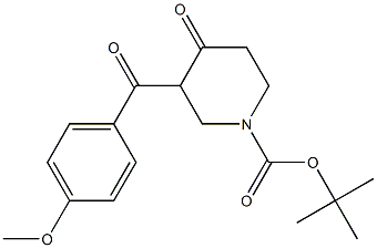 tert-butyl 3-(4-methoxybenzoyl)-4-oxopiperidine-1-carboxylate Struktur