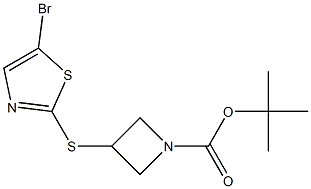 tert-butyl 3-(5-bromothiazol-2-ylthio)azetidine-1-carboxylate Struktur