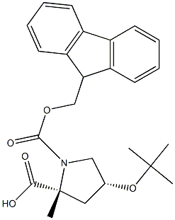 (2R,4R)-1-(((9H-FLUOREN-9-YL)METHOXY)CARBONYL)-4-(TERT-BUTOXY)-2-METHYLPYRROLIDINE-2-CARBOXYLIC ACID Struktur