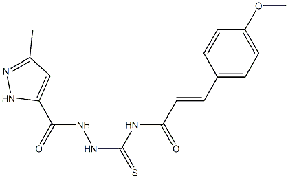 3-(4-methoxyphenyl)-N-({2-[(3-methyl-1H-pyrazol-5-yl)carbonyl]hydrazino}carbonothioyl)acrylamide Struktur