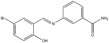 3-[(5-bromo-2-hydroxybenzylidene)amino]benzamide Struktur