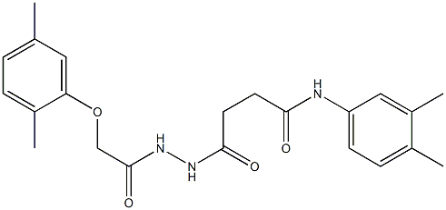 4-{2-[(2,5-dimethylphenoxy)acetyl]hydrazino}-N-(3,4-dimethylphenyl)-4-oxobutanamide Struktur