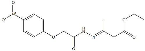 ethyl 3-{[(4-nitrophenoxy)acetyl]hydrazono}butanoate Struktur