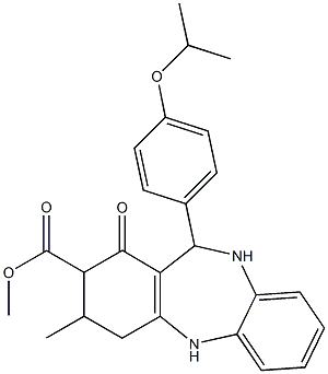 methyl 11-(4-isopropoxyphenyl)-3-methyl-1-oxo-2,3,4,5,10,11-hexahydro-1H-dibenzo[b,e][1,4]diazepine-2-carboxylate Struktur