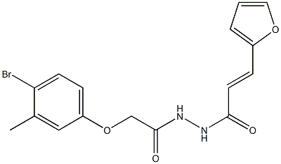 N'-[(4-bromo-3-methylphenoxy)acetyl]-3-(2-furyl)acrylohydrazide Struktur