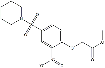 methyl 2-(2-nitro-4-(piperidin-1-ylsulfonyl)phenoxy)acetate Struktur