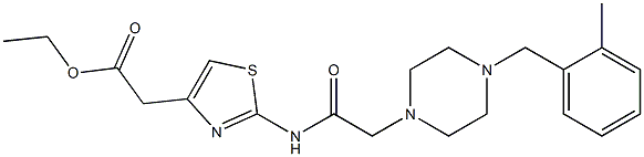 ethyl 2-(2-(2-(4-(2-methylbenzyl)piperazin-1-yl)acetamido)thiazol-4-yl)acetate Struktur