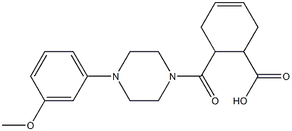 6-(4-(3-methoxyphenyl)piperazine-1-carbonyl)cyclohex-3-enecarboxylic acid Struktur