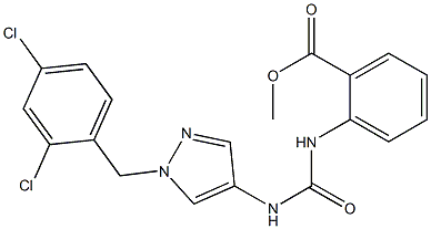 methyl 2-(3-(1-(2,4-dichlorobenzyl)-1H-pyrazol-4-yl)ureido)benzoate Struktur